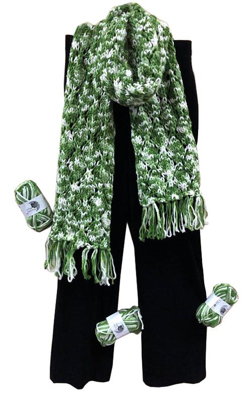 BUF8385 Conjunto de bufanda de lana tejida a mano.