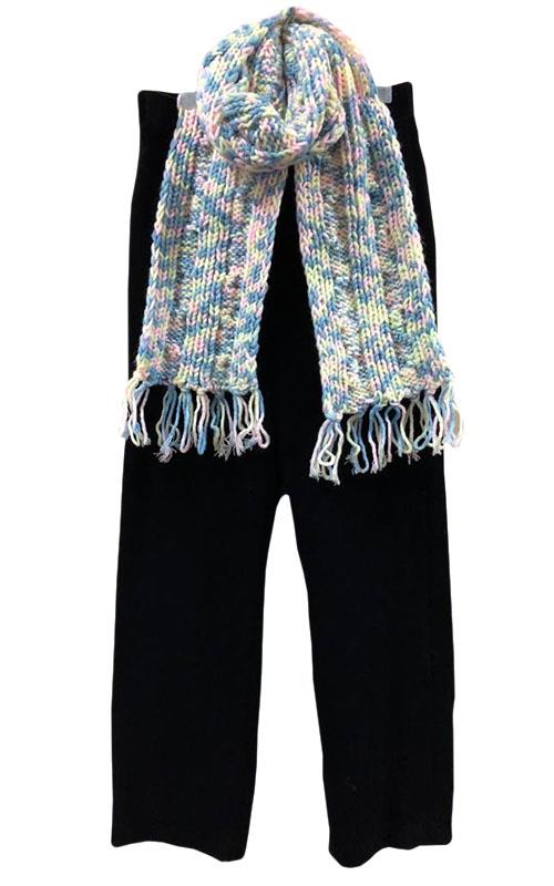 BUF8344 Bufanda de lana tejida a mano más pantalón.