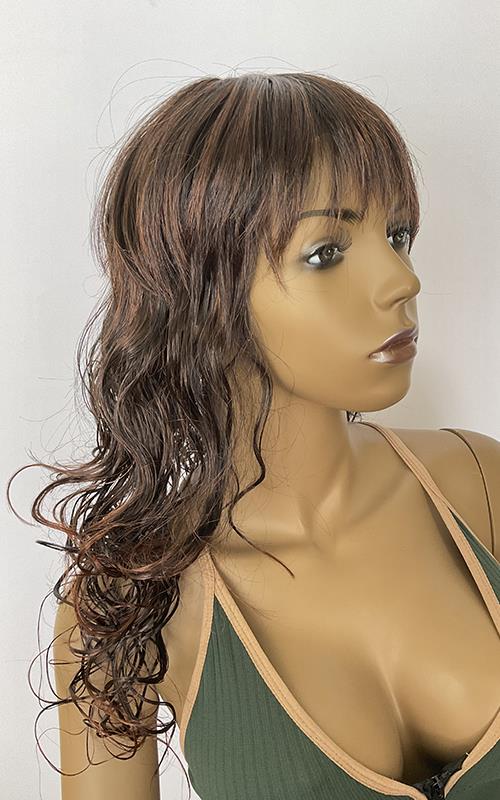 Peluca color caoba para mujer.