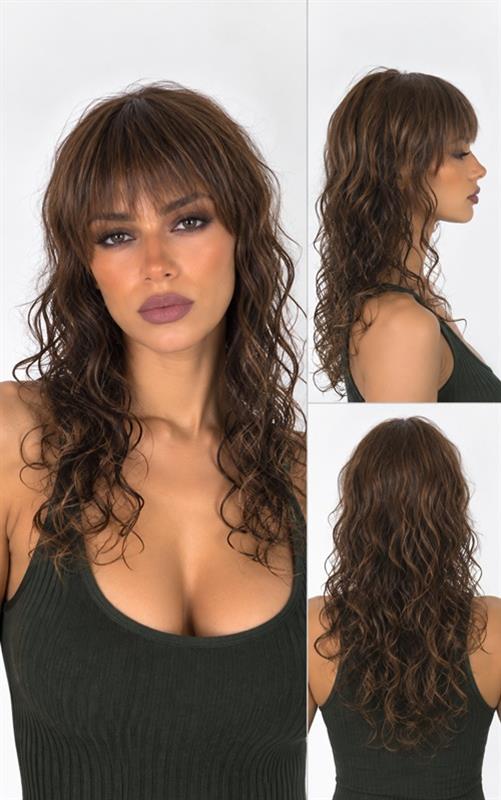 YW019 Peluca color caoba para mujer.