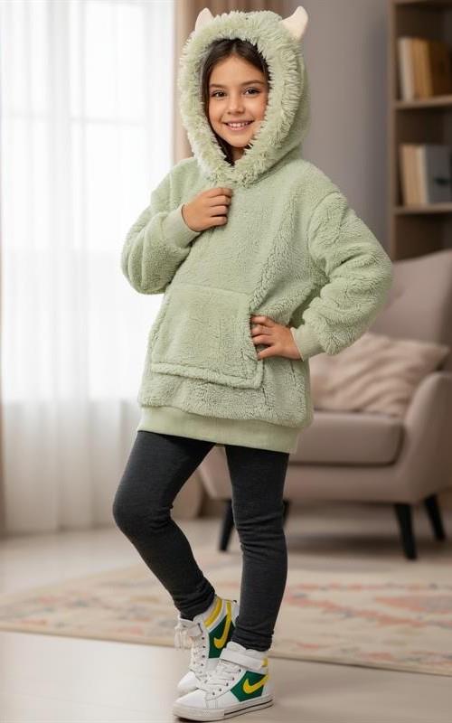 C1367 Poncho infantil unisex  de coralina