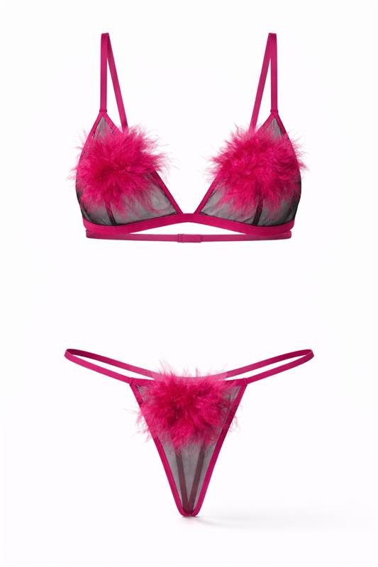 WA0001 Conjunto interior sexy con pompones