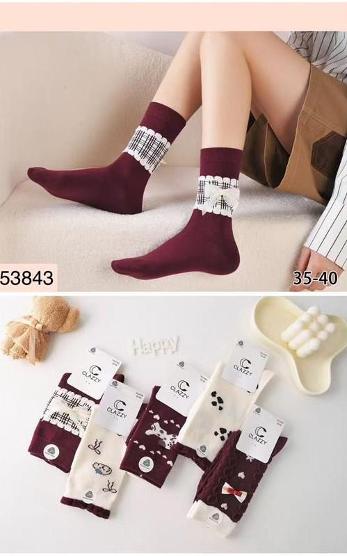 53843 Calcetín de vestir de algodón, para mujer.