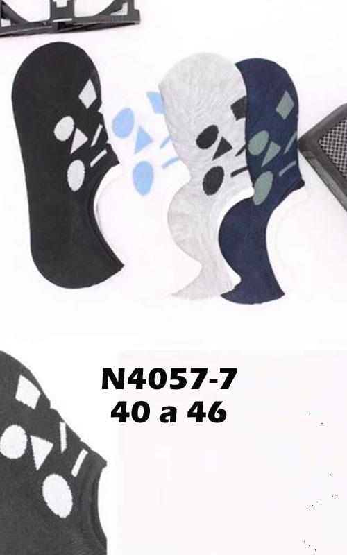 N4057-7 Calcetín tobillero con silicona y con dibujo