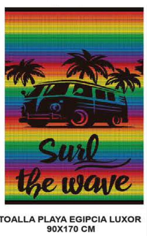 480-12 Toalla de playa estampada " Surf "