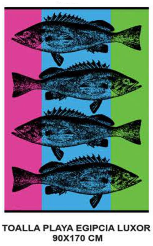 480-20 Toalla de playa estampada " Peces " 