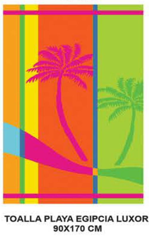 480-3  Toalla de playa estampada " Palmeras "