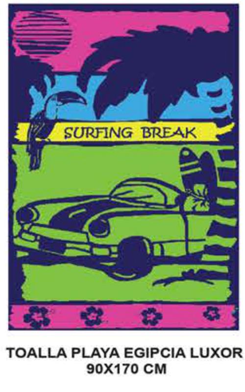480-5 Toalla de playa estampada " surfing break "