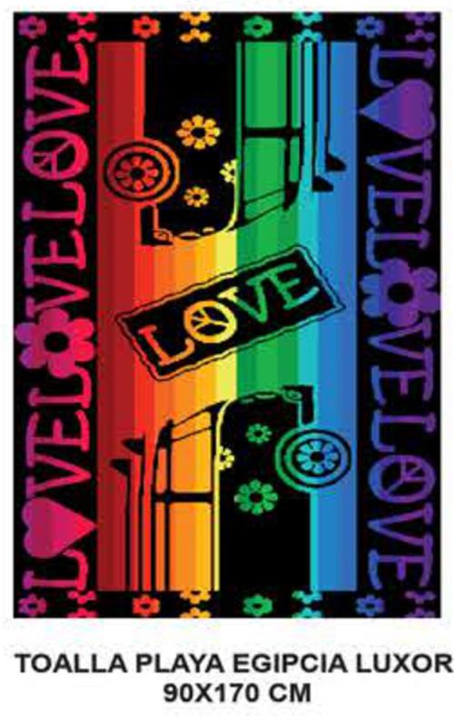 480-8 Toalla de playa estampada " Lovers "