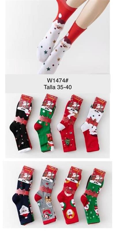 W1474 Calcetín navideño para mujer. 